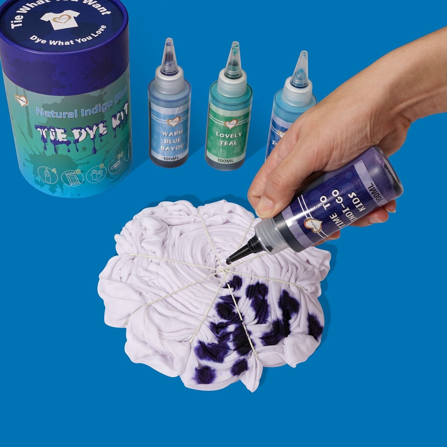 Navy Blue Indigo Teal Tie Dye Dye | IOliveYou® Tie Dye Kits