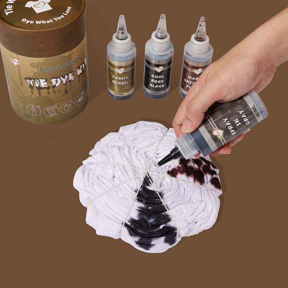 Black Gray Purple Sandy Tie Dye Dye | IOliveYou® Tie Dye Kits
