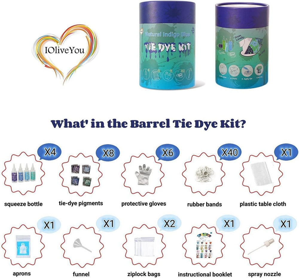 Navy Blue Indigo Teal Tie Dye Dye | IOliveYou® Tie Dye Kits
