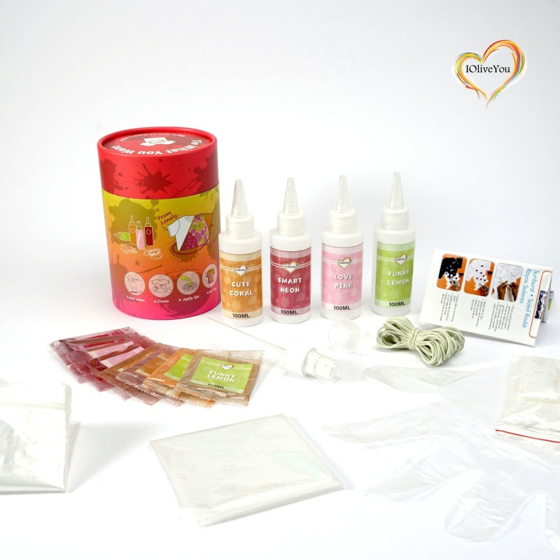 Neon Pink Lemon Yellow Tie Dye Dye | IOliveYou® Tie Dye Kits